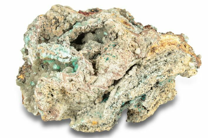 Fibrous Blue Aurichalcite Crystals with Calcite - Mexico #257347